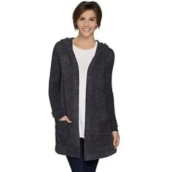 Barefoot Dreams CozyChic Lite Style 905 Hooded Long Cardigan Lounge Size Large - Picture 1 of 10